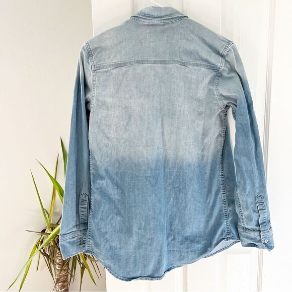 7 For All Mankind Distressed Denim Button Up - Picture 5 of 5